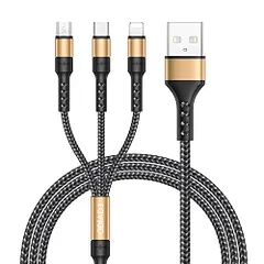 ☆新品☆RAVIAD 3in1 充電ケーフ?ル 1.2M USB ケーフ?ル 急速充電 充電コート? USB C/Micro USB/iPhone ケーフ?ル 3台同時給電可能 iPhone 17 16 15 14 13 12、Galaxy b20c4b64