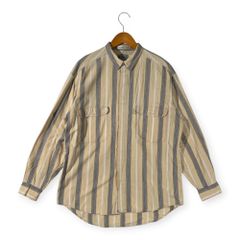 80s 90s LEVI'S リーバイス DIAMOND LABEL ストライプ 長袖 ワーク シャツ サイズ L /ベージュ系 両胸ポケット ビンテージ