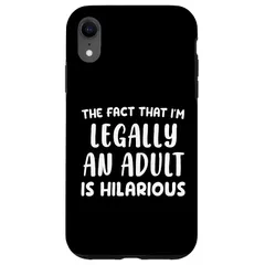 【新品】 18歳の誕生日合法的に大人になったら笑えるお笑いパーティ スマホケース iPhone XR 用