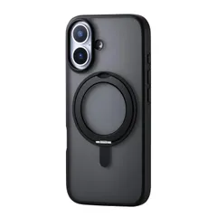 エレコム iPhone 17 ケース カバー クリア 耐衝撃 衝撃吸収 マグネット MAGKEEP ハイブリッド TPU 回転式スタンド ワイヤレス充電対応 4つ角エアークッション 背面硬度5H ブラック PM-A25AMAGSTBK