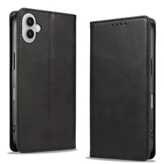 KWATUNG iphone 17 用ケース 手帳型 PUレザー あいふおん17 用ケース 手帳型 マグネット式 スタンド機能【ブラック】