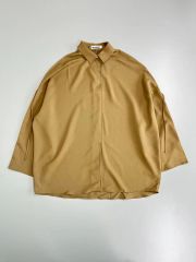 正規品/34 ジルサンダー ベージュ ノン ボタン タイ スリーブ レーヨン シャツ