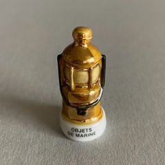 ランタンのフェーブ／フランス雑貨／陶器ミニチュア／ブロカント／ヴィンテージ／蚤の市／幸運の小さな陶器