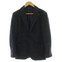 ユナイテッドアローズ A DAY IN THE LIFE UNITED ARROWS テーラードジャケット ウール シングル チェック柄 S 紺 ネイビー /GG
