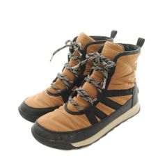 ソレル SOREL スノーブーツ ショートブーツ US7 24cm 茶色 ブラウン 黒 レースアップ 1921341286 /YM