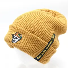 【超美品】デヴァローゴルフ ニット帽 ライトブラウン系 スカル 0025 ゴルフウェア DEVEREUX GOLF