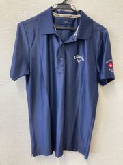 G3509　Callaway　ポロシャツ　袖ワッペン　ネイビー