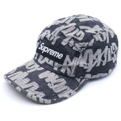 SUPREME (シュプリーム) Fat Tip Jacquard Denim Camp Cap ファット チップ ジャガード デニム キャンプ キャップ 帽子 コットン グレー