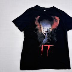 【大人気】IT ペニーワイズ ムービーTシャツ XL 黒 両面プリント 映画 ホラー オーバーサイズ 半袖 アメカジ 古着 Y2K【1371】