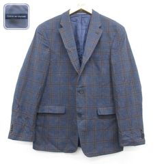 M/古着 トミーヒルフィガー TOMMY HILFIGER 長袖 ブランド テーラード ジャケット メンズ ウール ネイビー チェック 26sep30