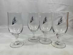 ビールグラス　4点セット　グラス　ガラス　コップ　ビール　お酒　酒　アルコール　酒器　麦　昭和レトロ　昭和　レトロ