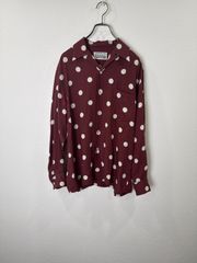 S00800｜WACKO MARIA ワコマリア｜長袖シャツ｜オープンカラーシャツ｜ドット｜ブラウン brown｜S｜開襟シャツ｜メンズ｜アメカジ｜ストリート｜古着｜USA古着｜90S｜Y2K｜ヴィンテージ｜カジュアル｜ロック｜ブランド古着｜ワーク｜秋冬