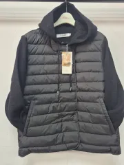 SO WOOL ダウン フード ニット ジップアップ ブラック
