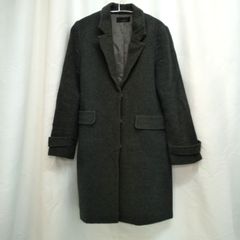 M1-04777 【Women】carnelian (カーネリアン) チェスターコート 長袖 (L) / チャコールグレー  全体的にスレ、毛玉あり K-冬