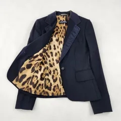 Dolce&Gabbana スーツセットアップ ドルチェアンドガッパーナ レオパード シルク ブラック ストライプ 38 ML archive