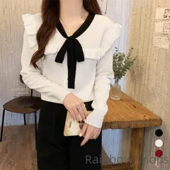 【新品未使用】ボウタイニットトップス レディース 大人