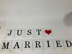 【未使用】JUST MARRIED ガーランド 結婚式 ウェディング 前撮り 飾り　　Cｰ２３