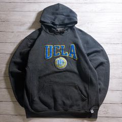 【人気カレッジ】00s RUSSEL ATHLETIC UCLA HOODIE ユーシーエルエー チャコールグレー グレー カレッジロゴ ワッペン プルオーバーパーカー フーディー ラッセルアスレチック 古着 #26222