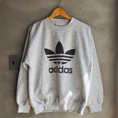 adidas アディダス トレフォイルロゴ スウェット グレー M 古着