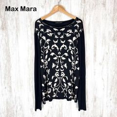 WEEKEND Max Mara ウィークエンドマックスマーラ ビーズ ストーン 総柄 カットソー ブラック