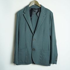 国内正規 LANVIN ランバン ブラッシュウール アンコン テーラード ジャケット 2B ブレザー M01JL153 青灰系 サイズ46 6701Q★4
