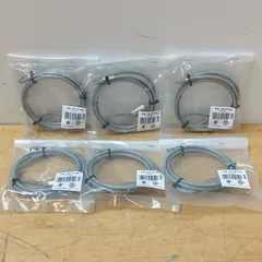 【未開封・6個セット】ELECOM/エレコム ESL-W1046 セキュリティワイヤー 1m 4.6mm PC パソコン 防犯 ●148447