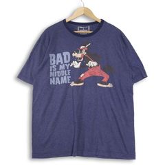 大きいサイズ メンズXL Disney store ディズニープリントTシャツ キャラTシャツ 半袖 実寸胸囲122cm ネイビー系 tc-0213