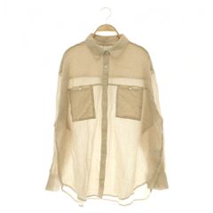 アーバンリサーチ ドアーズ URBAN RESEARCH DOORS シアーシャツ 長袖 オーバーサイズ ストライプ ベージュ /MY ■OS ■MA