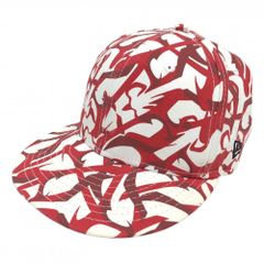 ニューエラ キャップ 白×レッド 総柄 くまどり SHOCHIKU   ゴルフウェア New Era