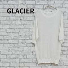 GLACIER 五分袖ニットセーター L 白 古着