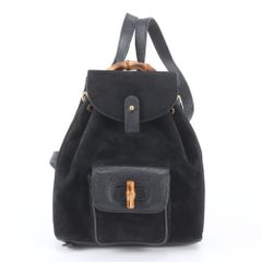 美品 ヴィンテージ オールド グッチ バンブー 003 1705 0030 レザー リュックサック リュック バックパック レディース WIE EV5-4【中古】