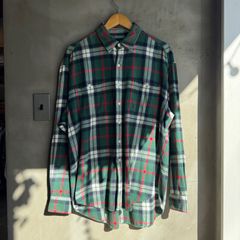 90s GAP オールドギャップ チェック ネルシャツ 緑 L 古着