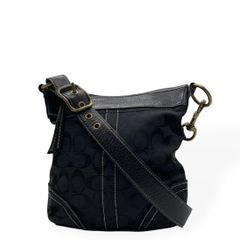 極美品　COACH コーチ　ショルダーバッグ　キャンバス　レザー　シグネチャー