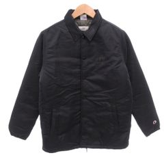 チャンピオン CHAMPION ×WNW コーチジャケット ブルゾン スナップボタン 中綿 ロゴ プリント XS 黒 ブラック /FF  ■IBO106