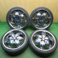 バリ溝！25年！9.5分◎DON CORLEONE HEXAWILD 495 255/30R22 グリンランダー L-ZEAL56 ドン コルレオーネ ヘキサワイルド 22インチ PCD114.3 127/5H マルチ◎6092709HAノ