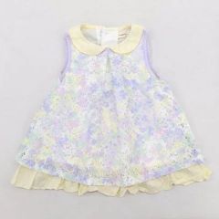 SENSE OF WONDER センスオブワンダー 90cm フラワーレース ワンピース 紫陽花 チュニック 丸襟