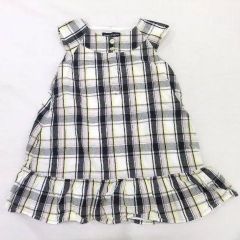 BeBe べべ 100cm コットン100% チェック柄 裾フリル ワンピース チュニック