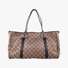 グッチGucciグッチシマ GGツインズ ベージュ×ブラック キャンバス 232957 F5719323