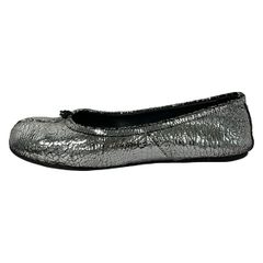 Maison Margiela(メゾンマルジェラ) フラットシューズ 37 レディース シルバー アウトソール張替済/足袋 レザー