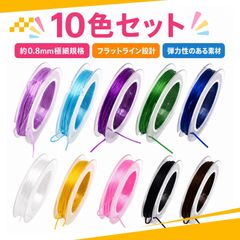 【10色セット】アクセサリ用紐 ブレスレット 紐 弾力コード 編み紐 手芸 ミニ弾力紐 DIYアクセサリー制作用 ビーズブレスレット 約0.8mm 手芸 編み込み用