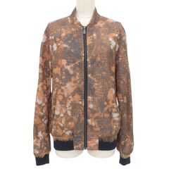 美品▲BOTTEGAVENETA ボッテガヴェネタ 365741 総柄 ジップアップ ボンバージャケット ブルゾン オレンジ IT 44 伊製 正規品 メンズ