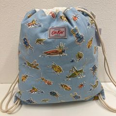 9609 CathKidston　キャスキッドソン　ナップサック　ミニリュック　水色　昆虫柄　総柄