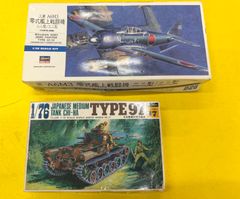 【訳あり/纏め売り】ハセガワ 1/72 三菱 A6M3 零式艦上戦闘機 二二型／三二型 D26 + フジミ 1/76 日本陸軍 九七式中戦車 チハ TYPE97
