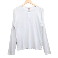 AVIREX アヴィレックス 長袖Tシャツ M ホワイト 白系 ヘンリーネック リブ 783-5930014 ALL-AMERICAN CLASSICS 綿95% ポリウレタン5% ロンT カットソー 無地 ストレッチ ミリタリー アメカジ メンズ レディース