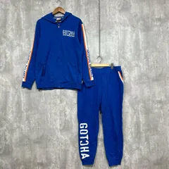 GOTCHA ガッチャ ジャージ 上下セット ジップアップパーカー サイドライン XL ブルー ◇■ メンズ