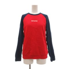 ミキハウス mikihouse スウェット トレーナー リブ袖 ロゴプリント 長袖 裏毛 S 赤 レッド 紺 ネイビー /UU ■AWS1