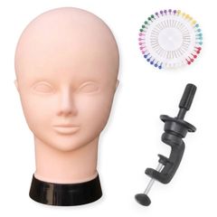 SALUDABLE ウィッグスタンド マネキンヘッド ヘア 練習用 頭 帽子 固定具 まち針セット (高反発素材) [高反発素材]