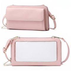 [Honesty Mouth] スマホショルダー 入れたまま操作 財布 一体型 3way レディース ポーチ 斜めがけ 大きめ (06:ピンク) [06:ピンク]