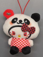 【中古】ぬいぐるみマスコット・ぬいぐるみバッジ パンダ ハローキティ(B/白パンダ×赤ドット) ゴシックマスコット 「パンダ ハローキティ」