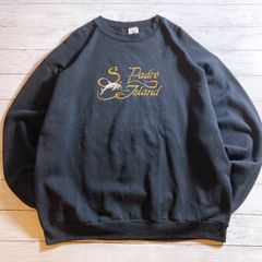 【雰囲気抜群】90s Vintage USA製 SWEATSHIRT スウェットシャツ ブラック 黒 St. Pete Island フィッシング リゾート ローカルプリント スウェット ヴィンテージ 古着 #26243